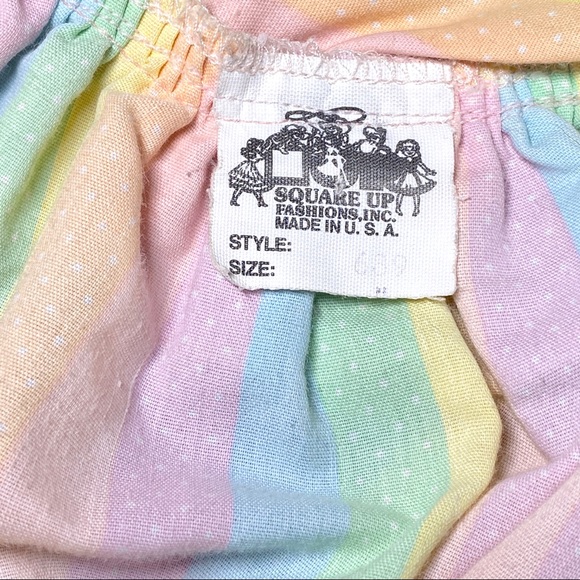 Vintage pastel rainbow square dancing blouse - Picture 2 of 9